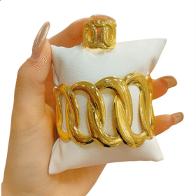 Bold Wave Gold Bracelet & Ring Set