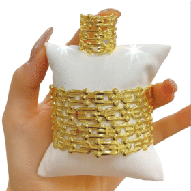 Gold Link Bracelet & Ring Set
