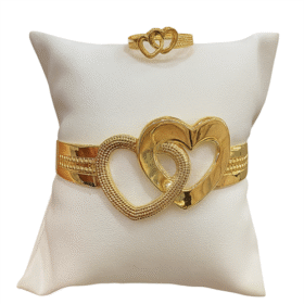 Gold Heart Bracelet & Ring Set