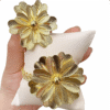 Gold Flower Bracelet & Ring Set